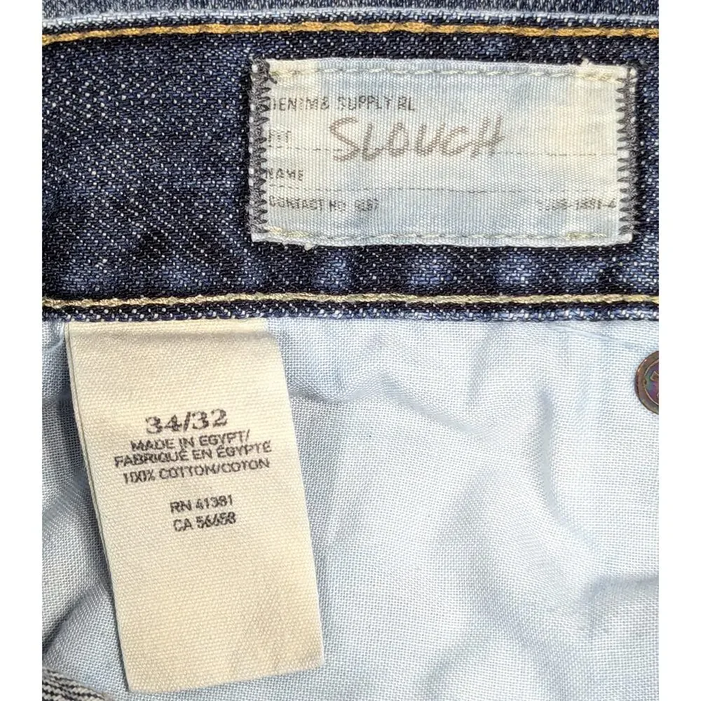 DENIM & SUPPLY Ralph Lauren Mens Jeans - Blue, Slouch, Size 34x32 - Picture 5 of 7